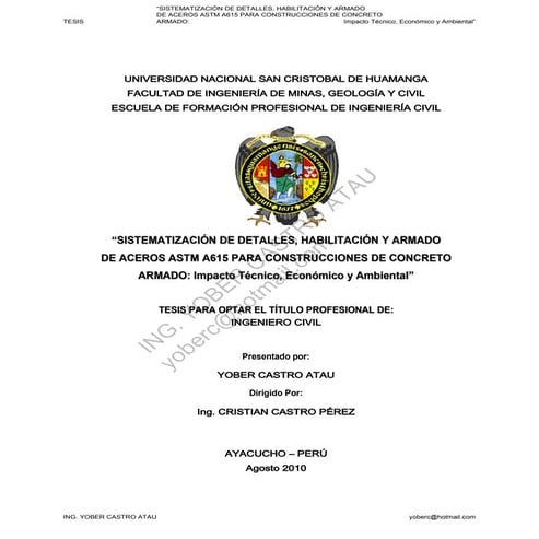 Optimización de Aceros para Construcciones de Concreto Armado