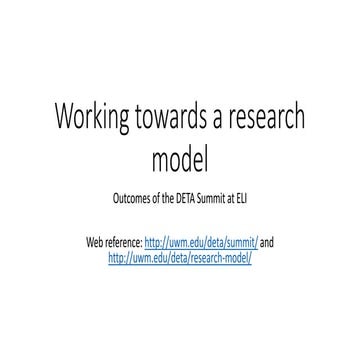 DETA Research Center Analysis of Summit Data