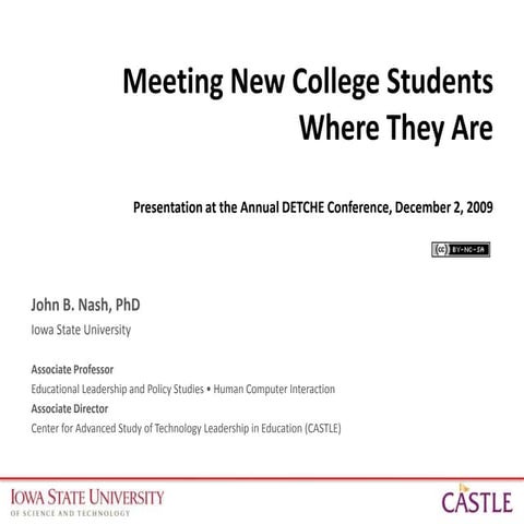 Meeting College Students Where They Are. Presentation at the Annual Conferenc...