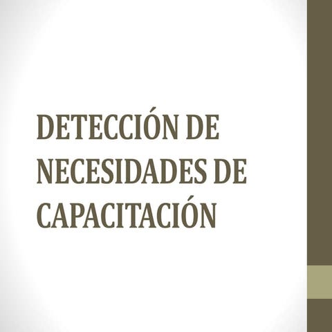 Detección de necesidades capacitación