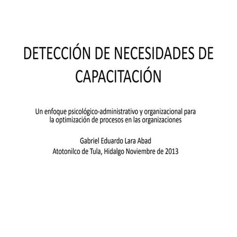 Detección de necesidades de capacitación esat uaeh 2013