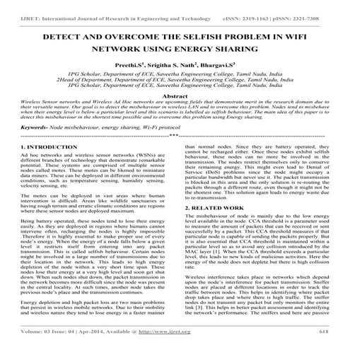 Detect and overcome the selfish problem in wifi network using energy sharing