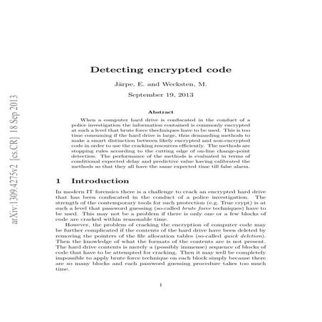 Detecting crypto | PDF