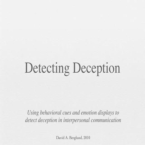 Detecting Deception