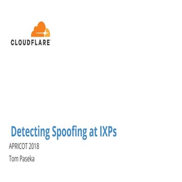 Detecting spoofing at IxP's