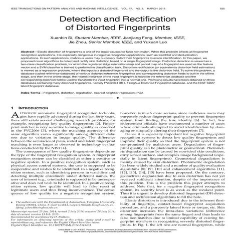 Detection and Rectification of Distorted Fingerprints