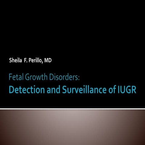Detection and surveillance of iugr