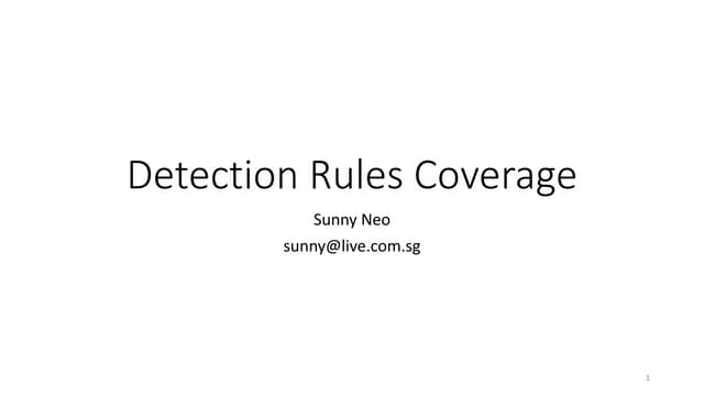 Detection Rules Coverage