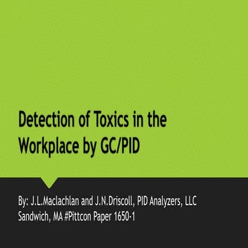 Detection of toxics in the workplace by GC/PID