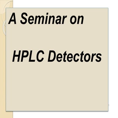 Detectors hplc