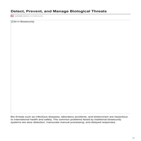 How AI in Biosecurity Helps Detect, Prevent, and Manage Biological Threats?
