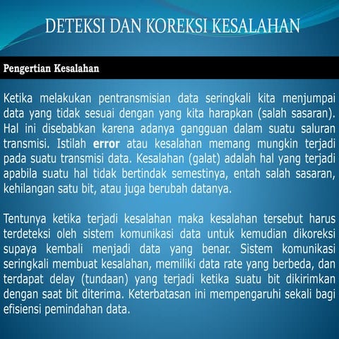Deteksi dan koreksi kesalahan lengkap
