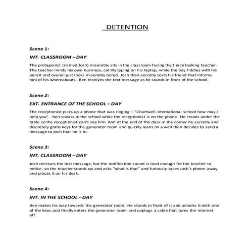 Detention - Script Development | DOCX