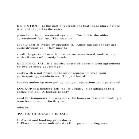 DETENTION  is the part of corrections that takes place before.docx