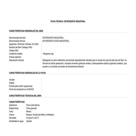 Detergente industrial