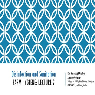 Disinfection and Sanitation: Farm Hygiene
