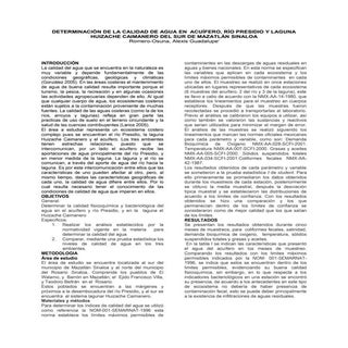 DETERMINACIÓN DE LA CALIDAD DE AGUA...