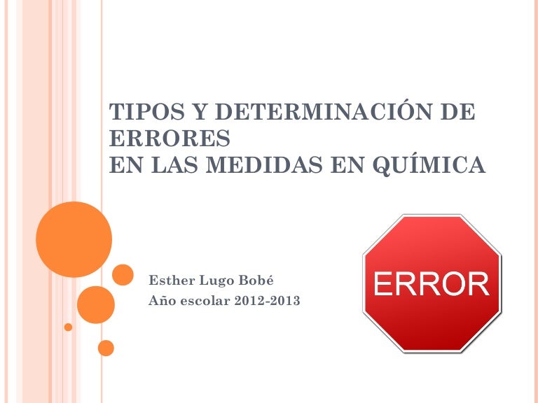 Determinación de errores en Química Determinación de errores en Química