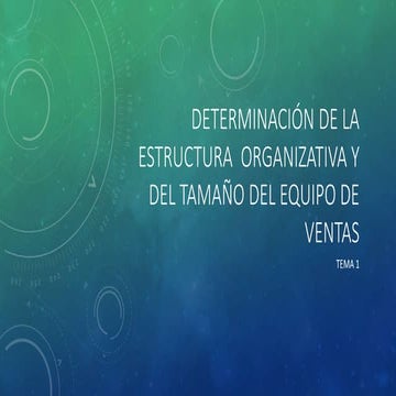 Determinación de la estructura  organizativa y del tamaño