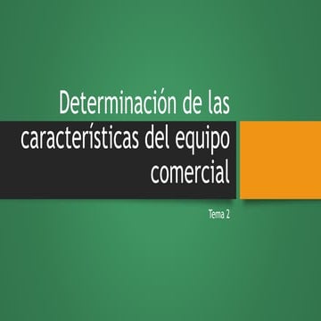 Determinación de las características del equipo comercial ut 2