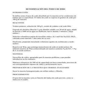 Determinación del índice de iodo