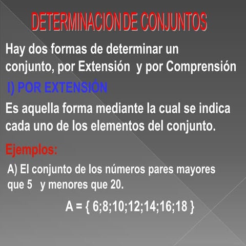 Determinacion de un conjunto
