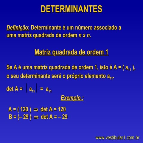Determinantes sistemas lineares