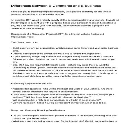 Differences Between E-Commerce and E-Business