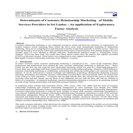 Determinants of customer relationship marketing of mobile services ...