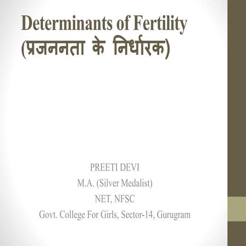 Determinants of fertility 
