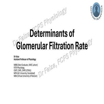 Determinants of Glomerular Filtration Rate and Renal Blood Flow