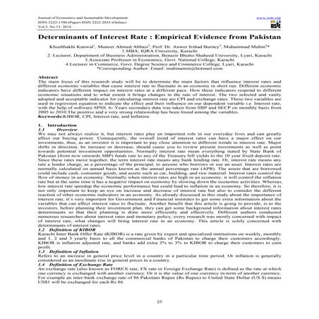 Determinants of interest rate  empirical evidence from pakistan