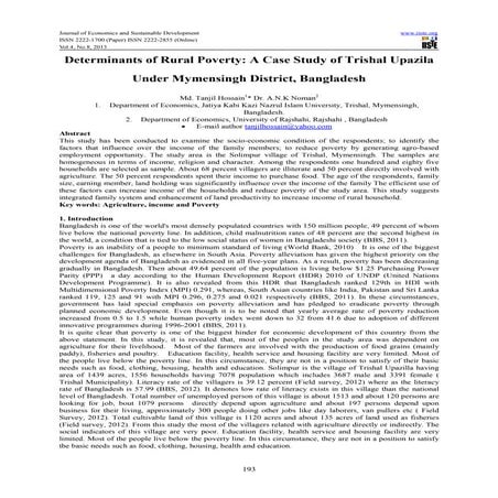Determinants of rural poverty | PDF