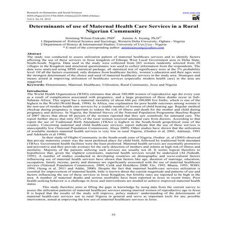 Determinants of use of maternal health care services in a rural nigerian comm...