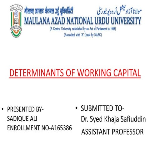 Determinants of working capital