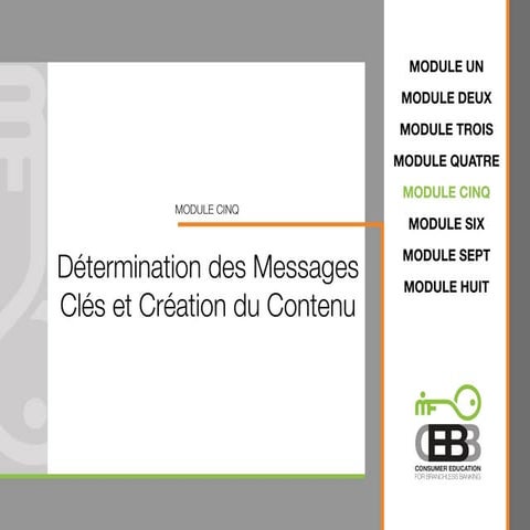 Determination des messages cles et creation du contenu