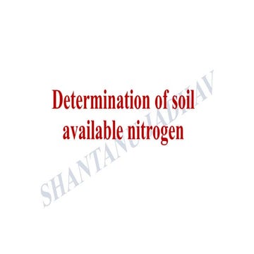 Determination of available nitrogen.