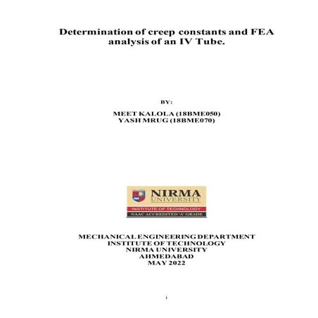 Determination of creep constants and FEA analysis of an IV tube.pdf