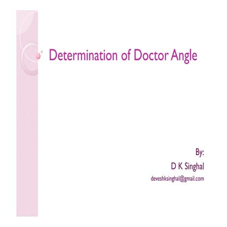 Determination of doctor angle