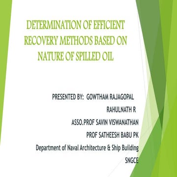 Determination of efficient recovery methods based on nature new.... | PPTX