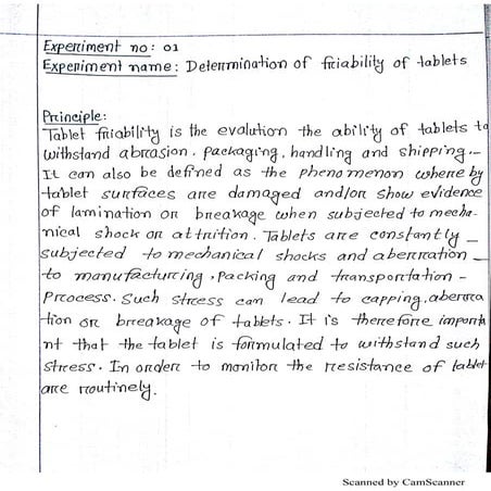 Determination of friability of tablet and determination of angle of repose & ...