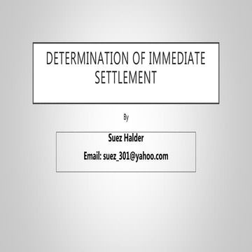 Determination of Immediate Settlement 