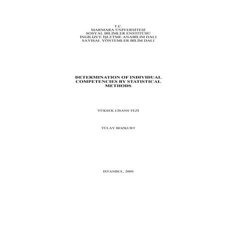 Determination of individual competencies by statistical methods yuksek lisans...