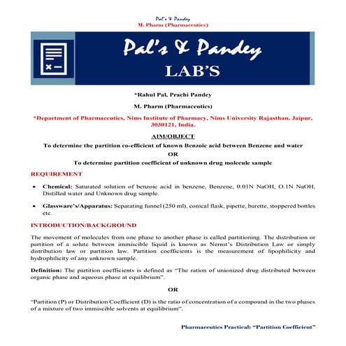 Determination of Partition coefficient of Known and Unknown drug.pdf