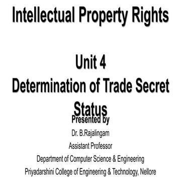 Determination of trade secret status