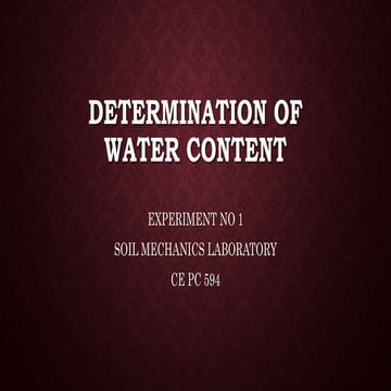 Determination of water content