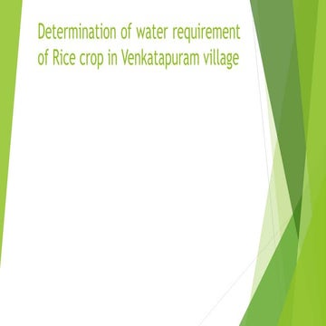 Determination of water requirement of venkatapuram village(slide share)