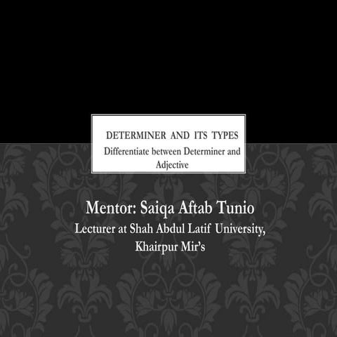 Determiner  and  its  types