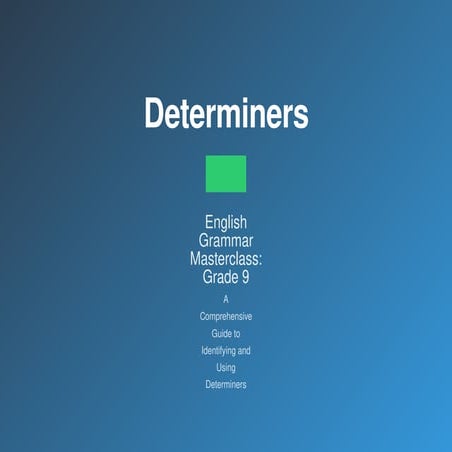 Determiners | PPTX