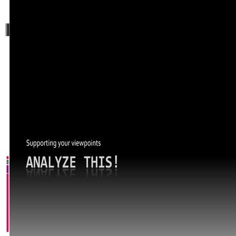 Determing and analyzing character